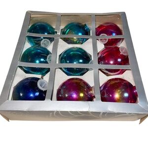9 Vintage Barcana Festive Lights Shatterproof Bulb Covers Iridescent  80 mm
